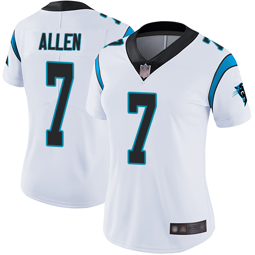 Carolina Panthers Limited White Women Kyle Allen Road Jersey NFL Football 7 Vapor Untouchable